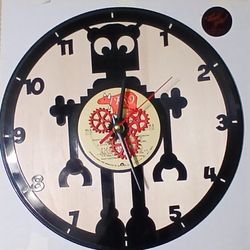 Vinyl Record Robot Wall Clock 1