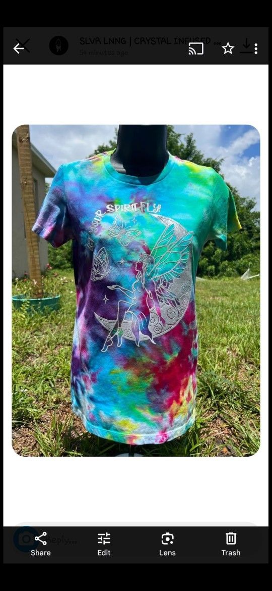 Crystal Infused Glitter Ink Tie Dyed Fairy T Shirt