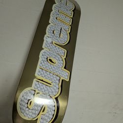 Unopened SUPREME Gold bling Box Skateboard Deck 