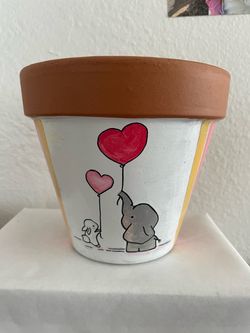 Hand-Painted 6 inch Terracotta Flower Pot