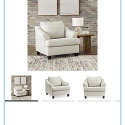 Genoa Leather Oversized Chair And Ottoman Set