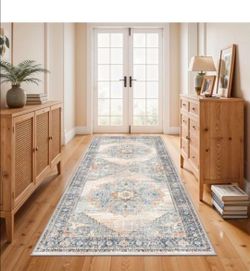 Non-Slip Kitchen Runner Rug 3x6 - Washable Low Pile Stain Resistant Hallway Entryway Carpet for Bathroom Indoor Soft Comfort Floor Mat for Bedside & S