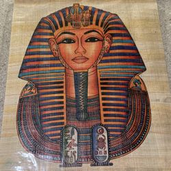 Authentic Egyptian Papyrus With King Tut And Original Certificate In Back