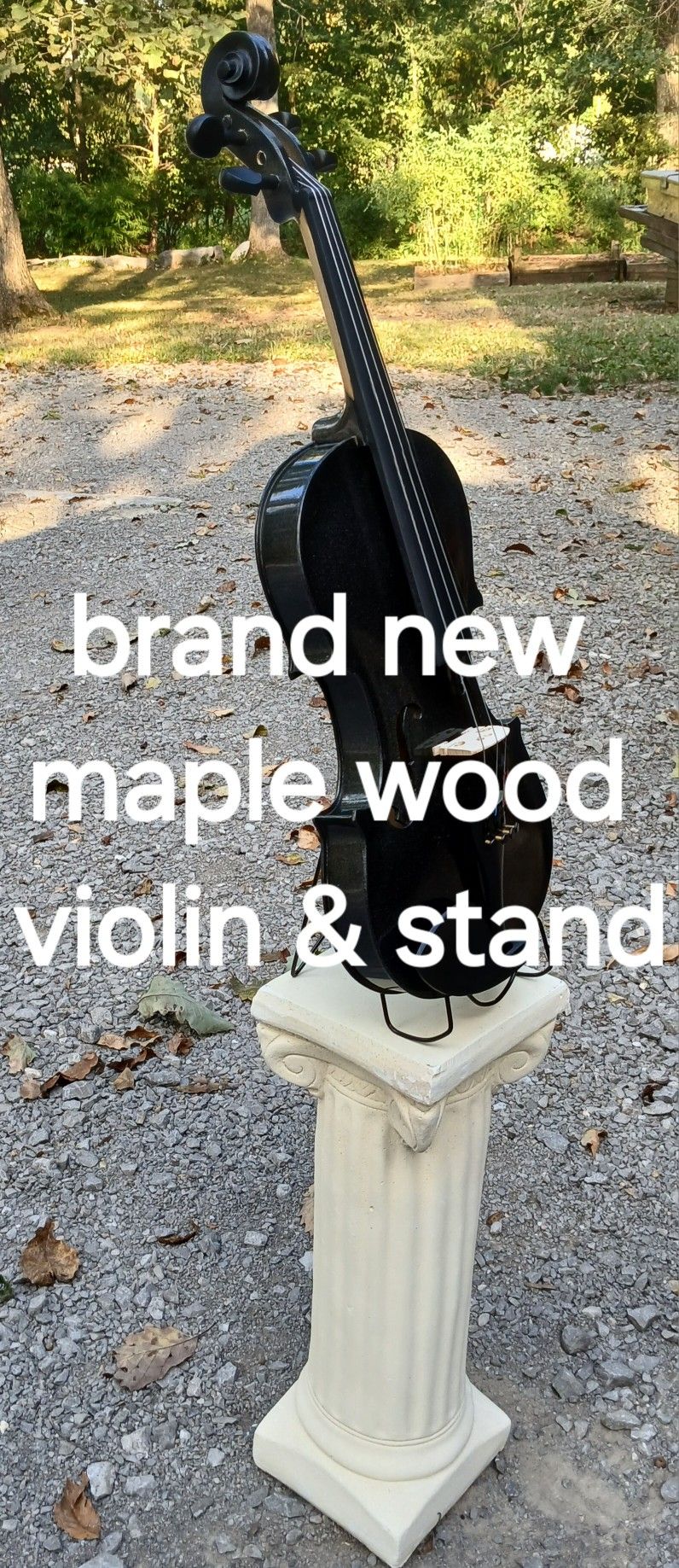 Brand New Maple Wood Violin With Stand And Pedestal 