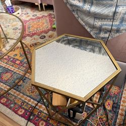 Mirrored Glass Side Table 