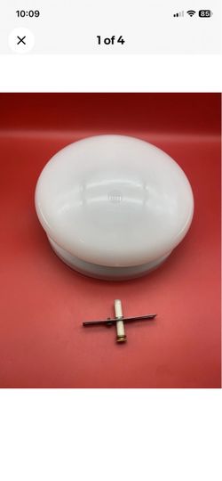2 Light Bulb 9” Flush Mount White Ceiling Light Fixture Mushroom