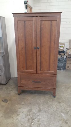 New assembled armoire cherry finish see pictures for dimensions