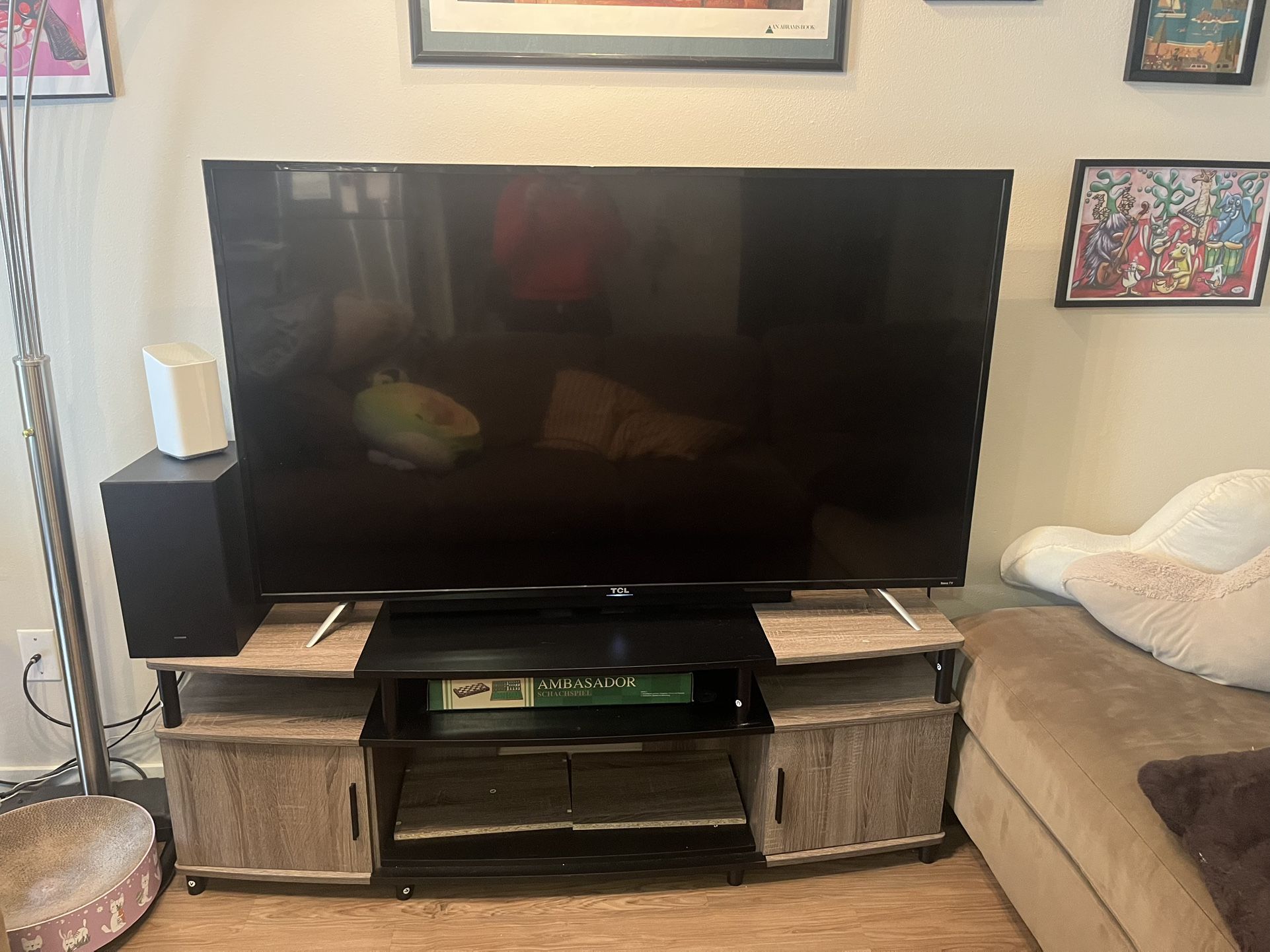 60 Inch TCL Roku Tv And Stand