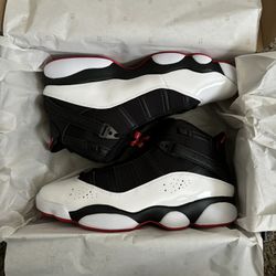 Jordan 6 Ring “Black/red/white” Size 10m Brand New 