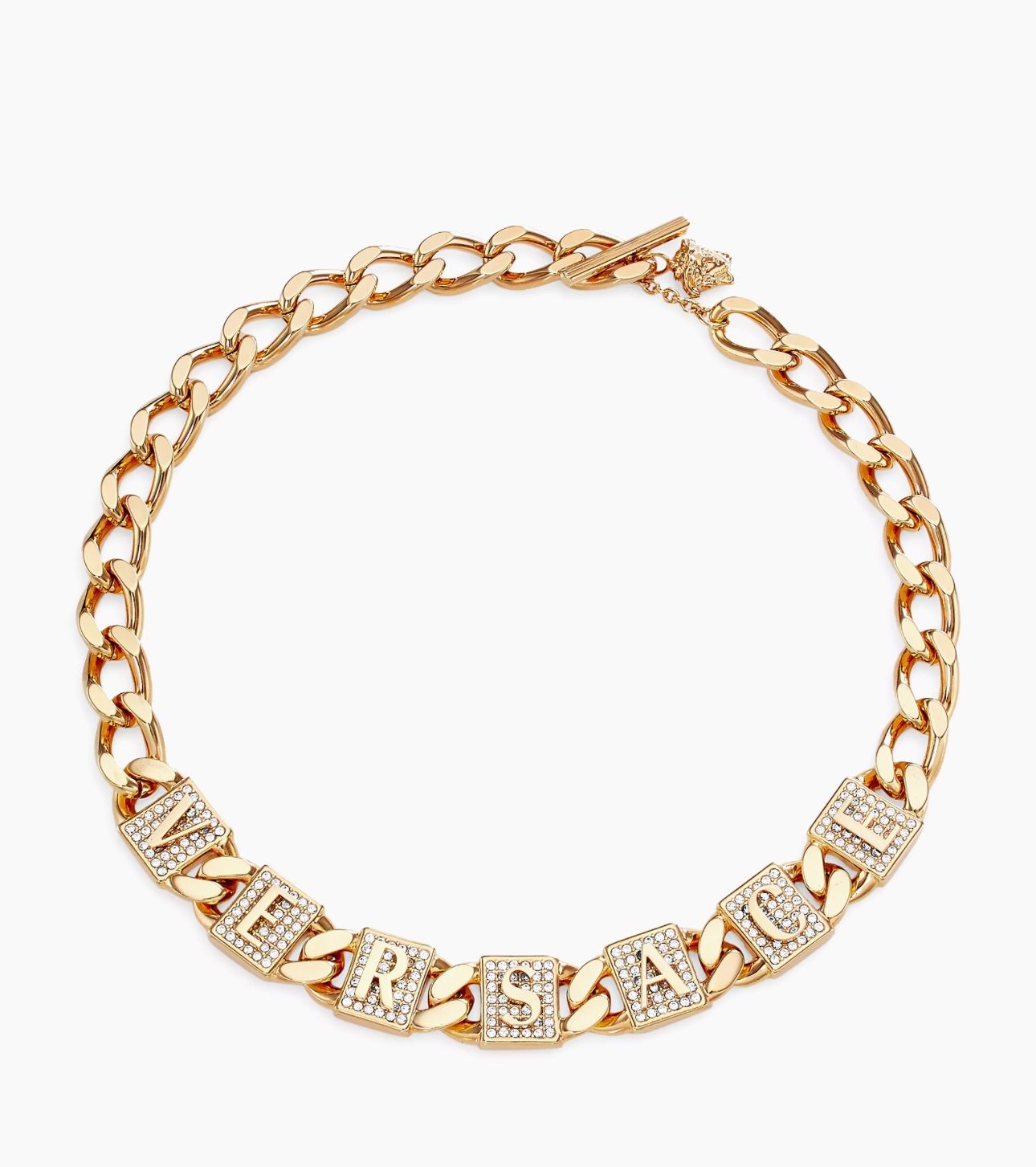 Versace Choker Goldtone & Strass Crystal Necklace