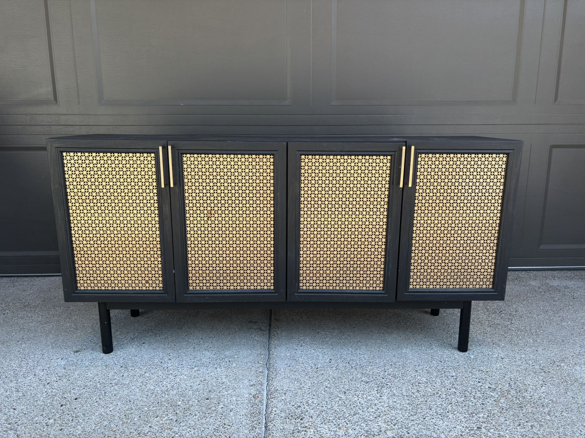 Black Buffet Sideboard With Brass Detail