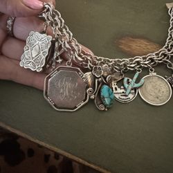 Silver & Turquoise Charm Bracelet 