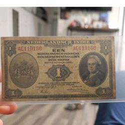 Netherlands Indie 1 Gulden 1943 Banknote