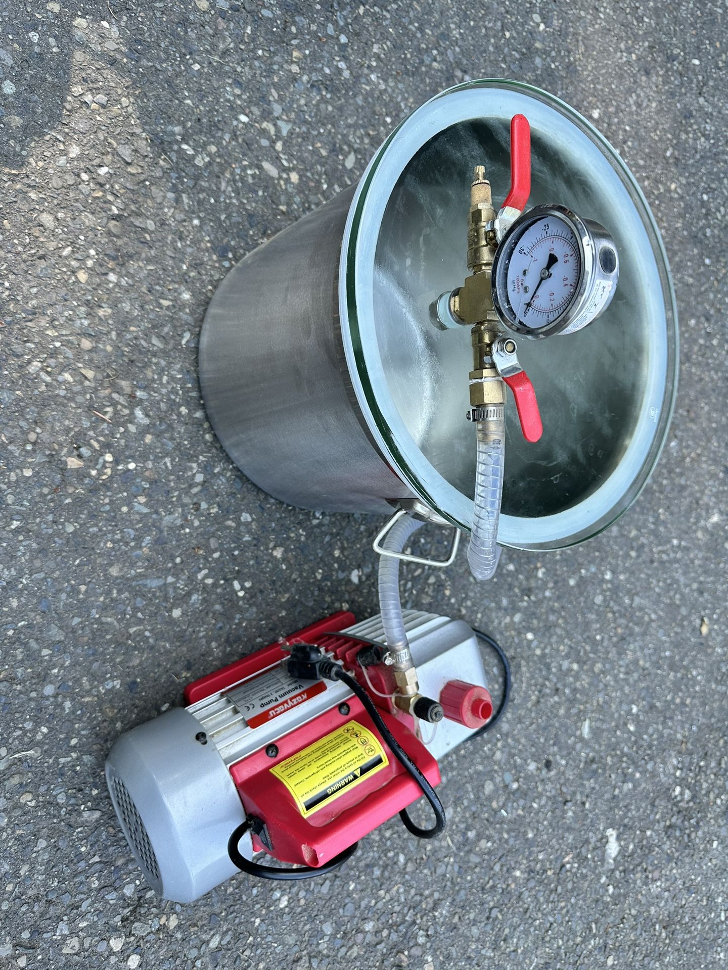 Vacuum Chamber & Dual-Stage Vacuum Pump Set – Great for Wood Stabilizing, Resin, Epoxy, & More!