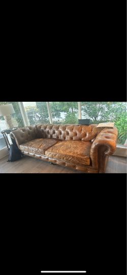 RH Leather sofa