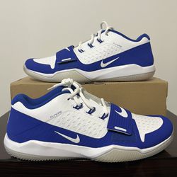 Men's Nike Alpha Menace Turf Low Football Cleats BV3997-101 White Blue Size 13