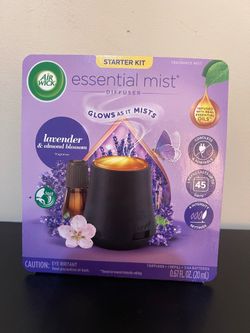 Air Wick Essential Mist Scented Oil Air Freshener Diffuser Starter Kit, Lavender and Almond Blossom, 2 Piece