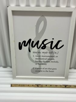 Framed Music Definition Wall Art Print