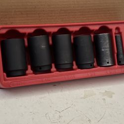 Snap-on Tools 7 pc 1/2" Drive 6-Point SAE Flank Drive® Deep Impact Socket Set (3/16-7/16 and 1-5/16-1-9/16")