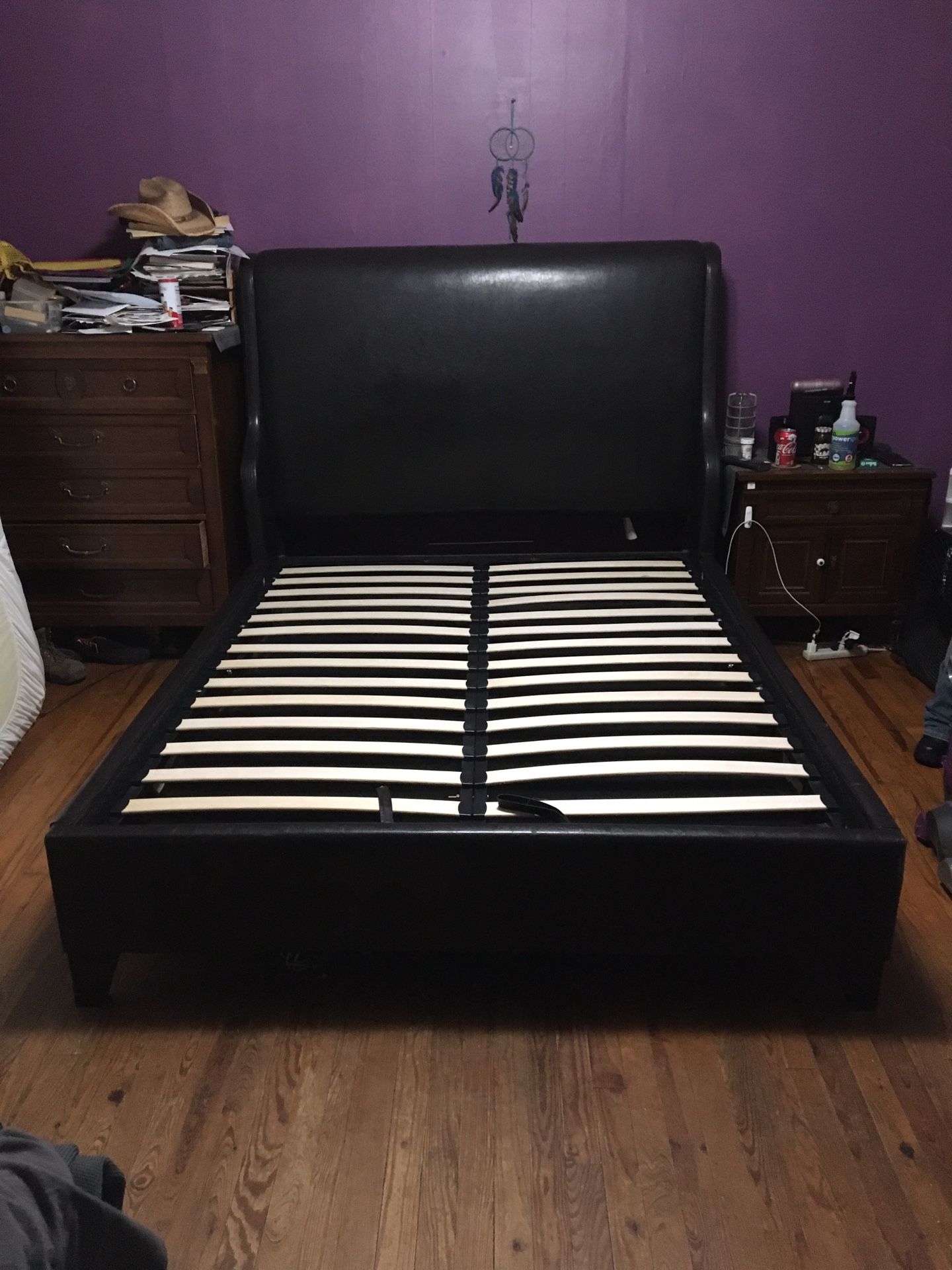 Queen bed frame with storage
