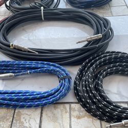 Professional Grade 1/4” Guitar Cables XLR MIC Cables 6’-$10 12’-$15 25’-$20 Half of Guitar Center Prices Over 250 Cables To Choose From
