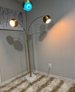 Modern  Floor Lamp w/ Bluetooth Speaker & Marble Base