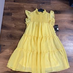 Maison Tara brand Tiered Min Dress, -Color: Yellow, -Size: 8P, -NWT 