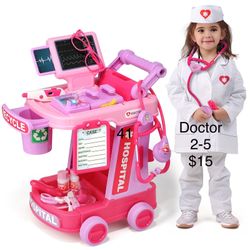 Kids Doctor Set Costume 2-5 Career Day Toy / Doctora Niñas  Still in the box