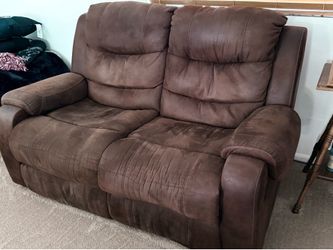 Dark Brown Manual Reclining Love Seat
