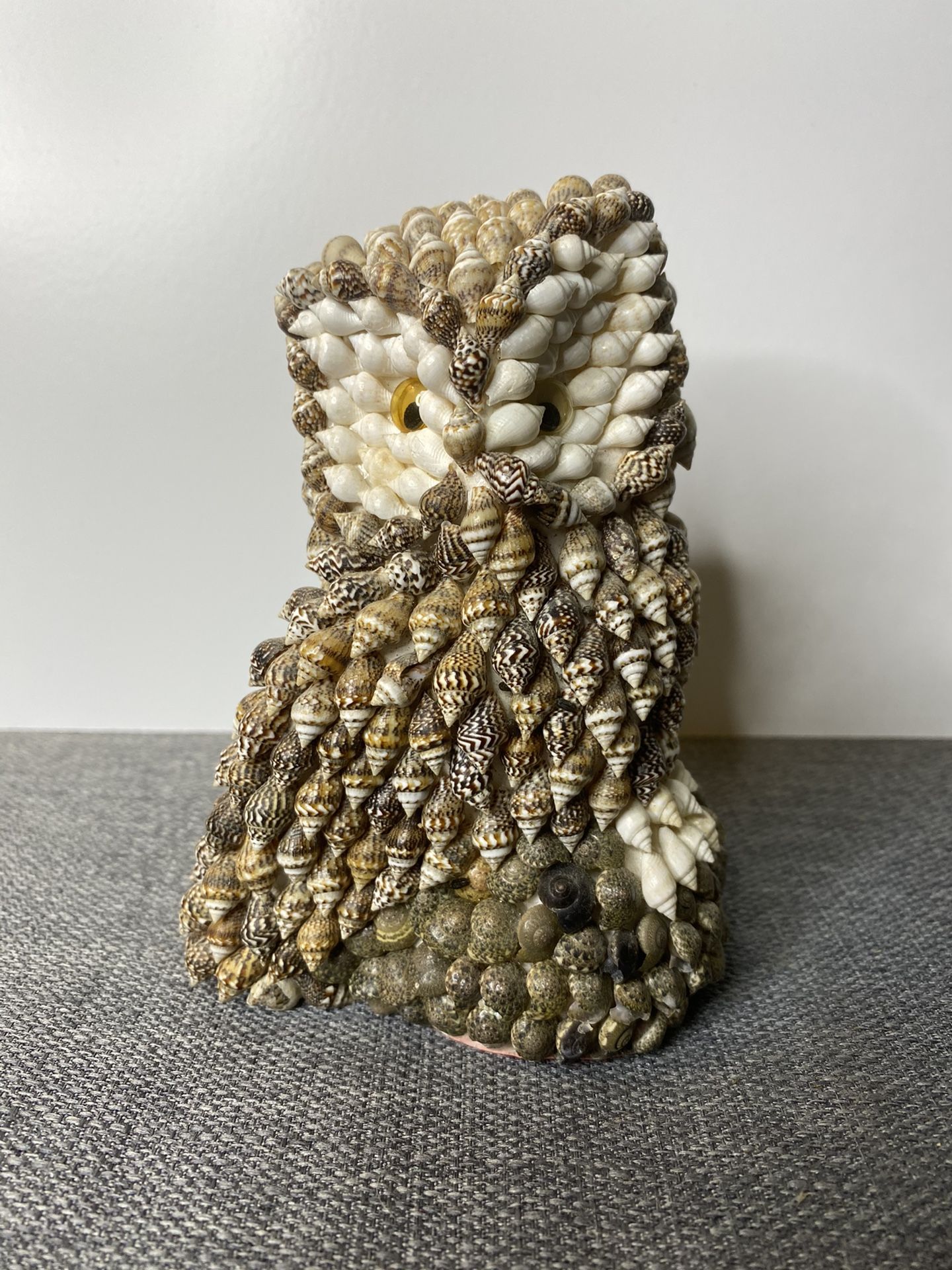 Vintage owl made with seashells
