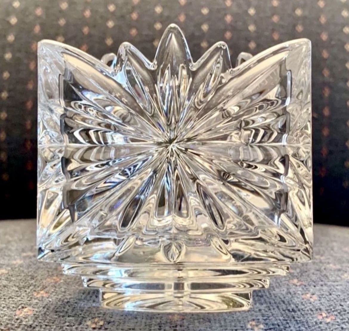 Mikasa Fire Blossom Triangle Crystal Candle Holder