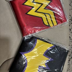 Batgirl And Wonder Woman Cape With Headwear