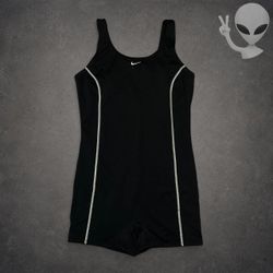 Nike Swim Poly Solid Legsuit Black One Piece Size 32 Medium