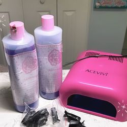 Enailcouture Monomer , Plus ACEVIVI 36W Portable UV Light Lamp Gel Nail Polish Curing Dryer Manicure Machine, 