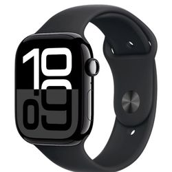 Apple Watch Series 10 46mm Jet Black Aluminum Case With Jet Black Sports Band (GPS)