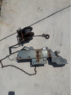 Trailer surge-brake actuator/coupler assembly and winch