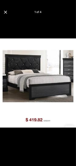 NEW Crown Mark Amalia King Panel Bed in Black