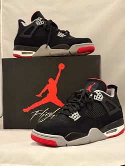 Air Jordan 4 Retro Bred Sneakers size 10.5