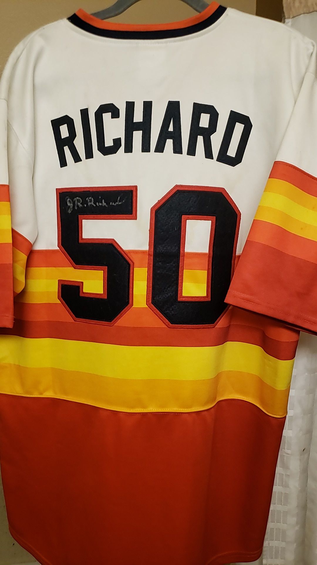 Houston Astros Throwback J.R. Richard Autograph 70s 80s Rainbow