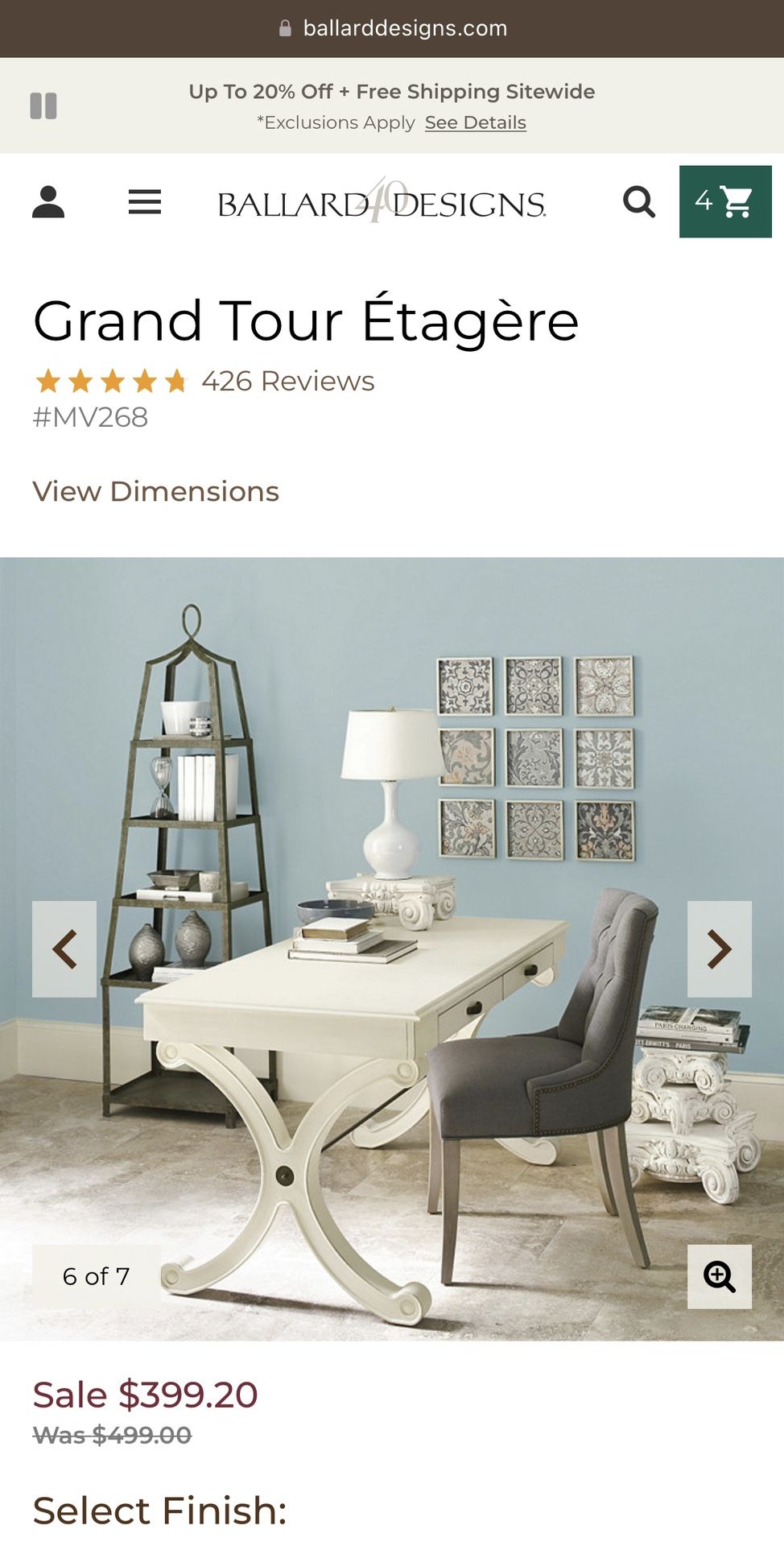 Ballard Designs Stackable Shelf - Grand Tour Étagère