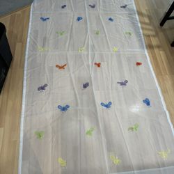 Sheer butterfly curtains- like new!