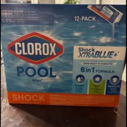 NO MORE ALGAE    Big 12 Pack Clorox Xtra BLUE 6-1 Pool Spa Chlorine Shock Clarifier   NEW SEALEDo