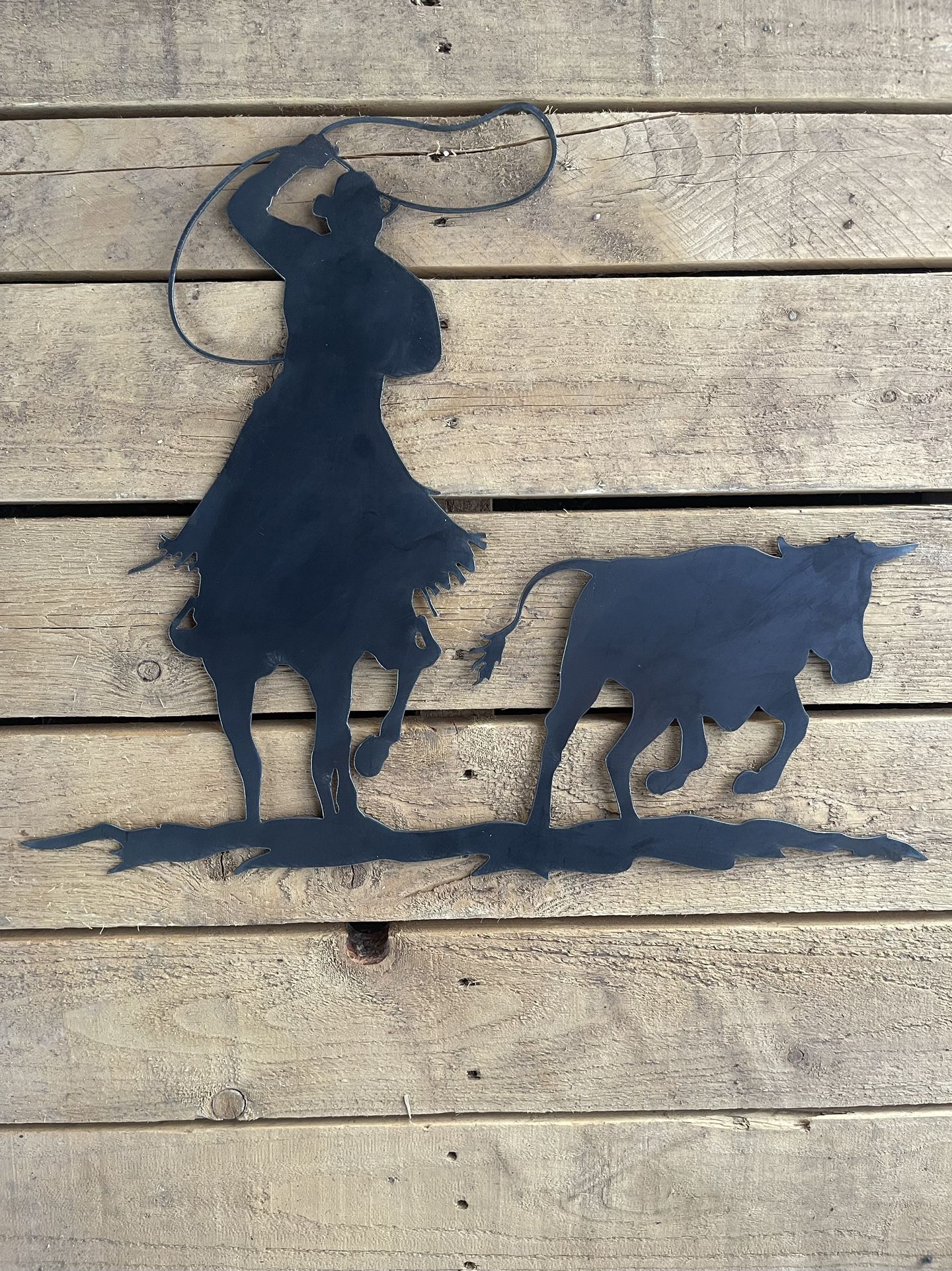 Metal Calf Roping Sign