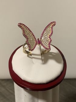 Anillo De Mariposa En Oro 14k Pieza Única