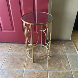 Gold metal And Glass Table