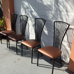 Vintage Metal Dinning Room Chairs 6 