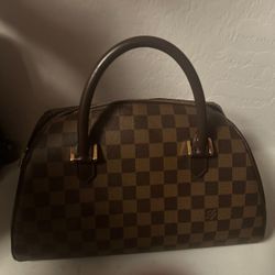 LOUIS VUITTON RIBERA BROWN CANVAS HANDBAG (PRE-OWNED)