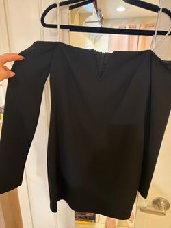 Lulus Black Off-The-Shoulder Long Sleeve V-Notch Mini Dress