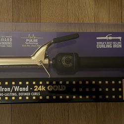 Hot Tools1” Salon Curling Iron/Wand-24kGold