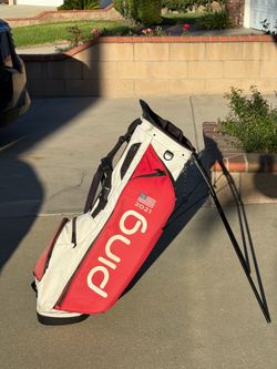 PING Hoofer Golf Stand Bag - Exclusive 2021 AJGA Champion Edition (White/Red)